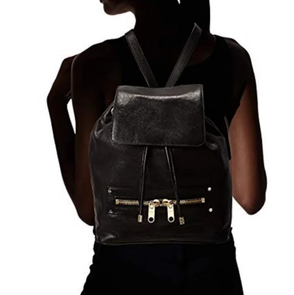 Milly Riley Black Leather Backpack Gold Zipper Milly | Bags | Milly Riley Black Leather Backpack Gold  main image 4